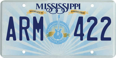 MS license plate ARM422