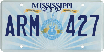 MS license plate ARM427