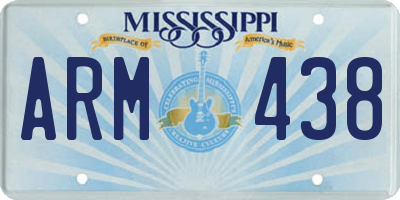 MS license plate ARM438