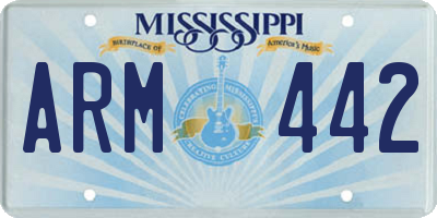 MS license plate ARM442