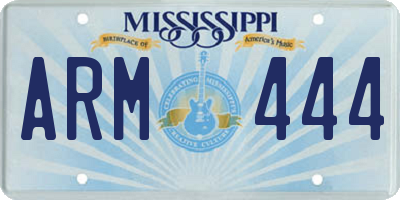 MS license plate ARM444