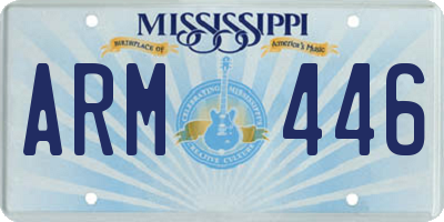 MS license plate ARM446