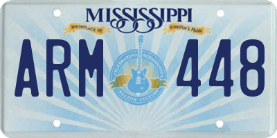 MS license plate ARM448