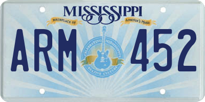 MS license plate ARM452