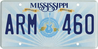 MS license plate ARM460