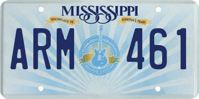 MS license plate ARM461