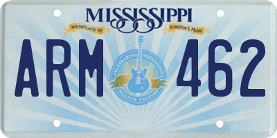 MS license plate ARM462