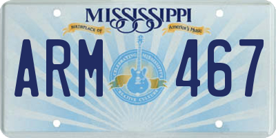 MS license plate ARM467