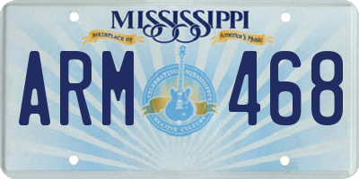 MS license plate ARM468