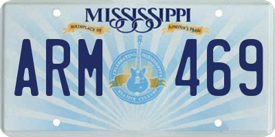 MS license plate ARM469