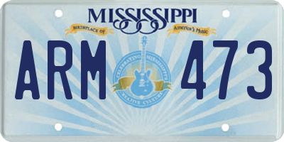 MS license plate ARM473
