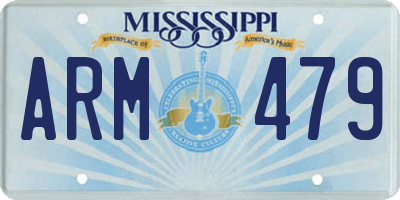MS license plate ARM479