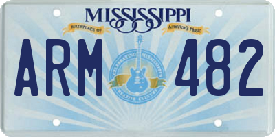 MS license plate ARM482
