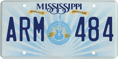 MS license plate ARM484