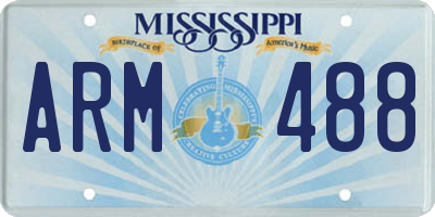 MS license plate ARM488