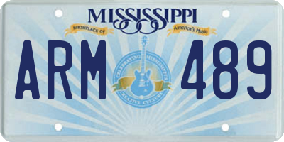 MS license plate ARM489