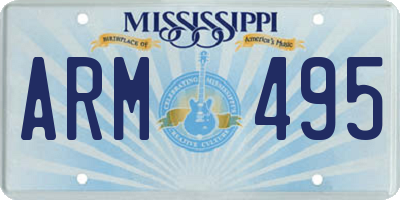MS license plate ARM495