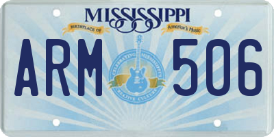 MS license plate ARM506