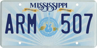 MS license plate ARM507