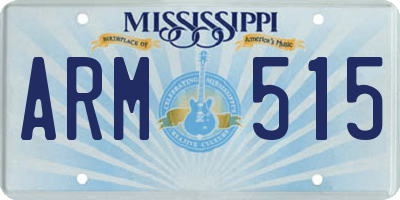 MS license plate ARM515