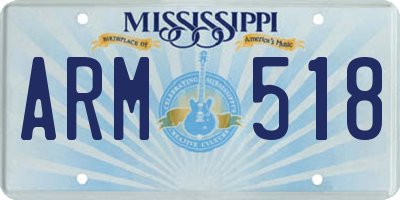 MS license plate ARM518