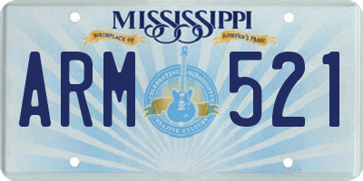 MS license plate ARM521