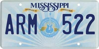 MS license plate ARM522