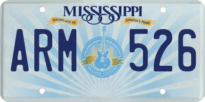 MS license plate ARM526