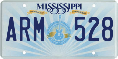 MS license plate ARM528