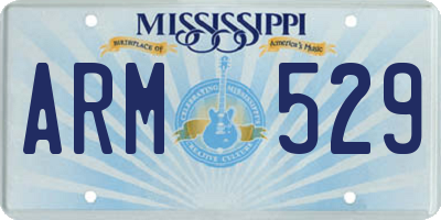 MS license plate ARM529