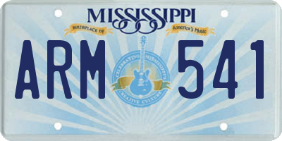 MS license plate ARM541