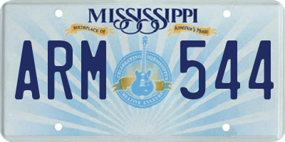 MS license plate ARM544