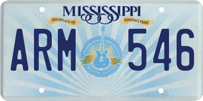 MS license plate ARM546
