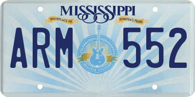 MS license plate ARM552