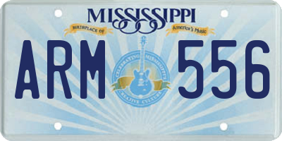 MS license plate ARM556