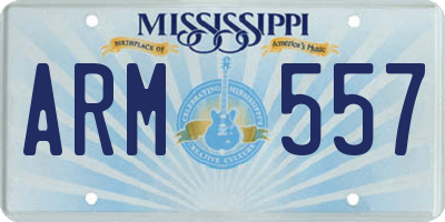 MS license plate ARM557