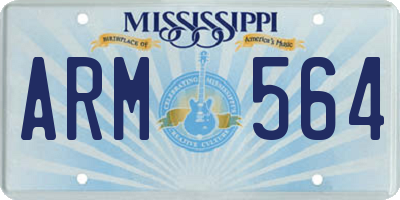 MS license plate ARM564