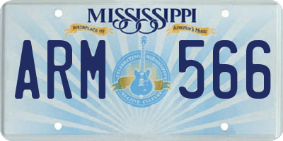 MS license plate ARM566