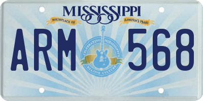 MS license plate ARM568
