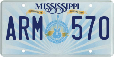 MS license plate ARM570