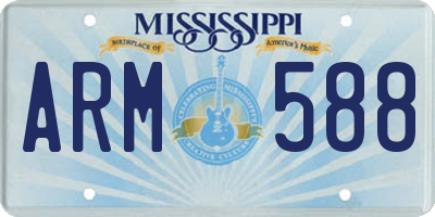 MS license plate ARM588