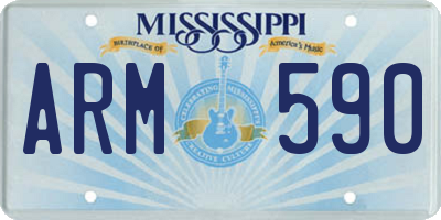MS license plate ARM590