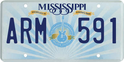 MS license plate ARM591