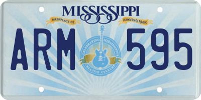 MS license plate ARM595