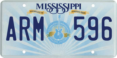 MS license plate ARM596