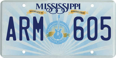 MS license plate ARM605