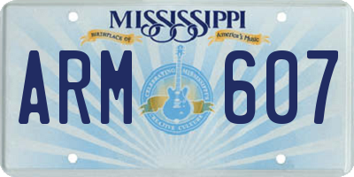 MS license plate ARM607