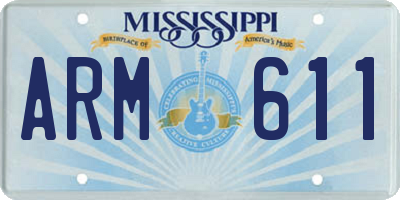 MS license plate ARM611