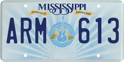 MS license plate ARM613