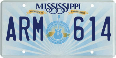 MS license plate ARM614